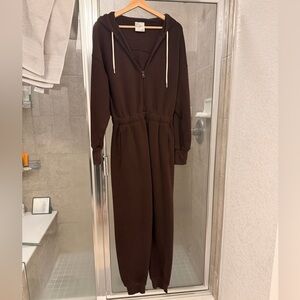 Offline By Aerie Chocolate Brown One Piece Sweatsuit